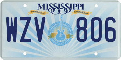 MS license plate WZV806