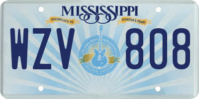 MS license plate WZV808
