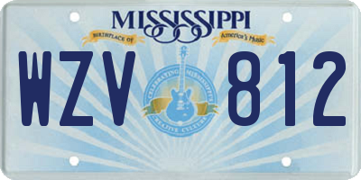 MS license plate WZV812