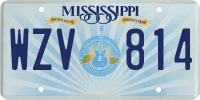 MS license plate WZV814