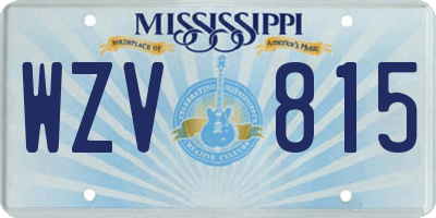 MS license plate WZV815