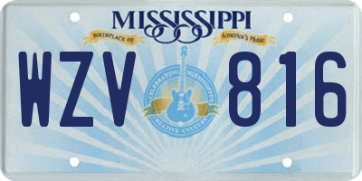 MS license plate WZV816