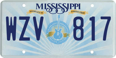 MS license plate WZV817