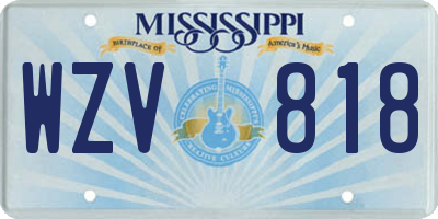 MS license plate WZV818