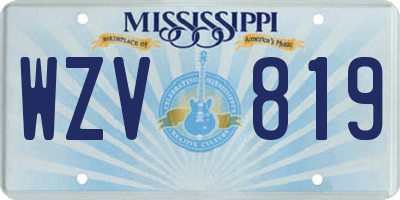 MS license plate WZV819