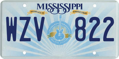MS license plate WZV822