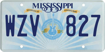 MS license plate WZV827