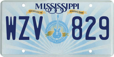 MS license plate WZV829