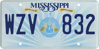 MS license plate WZV832