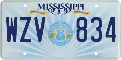 MS license plate WZV834