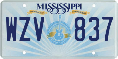 MS license plate WZV837