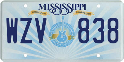 MS license plate WZV838