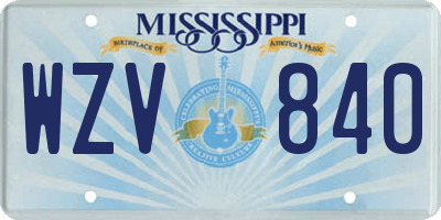 MS license plate WZV840