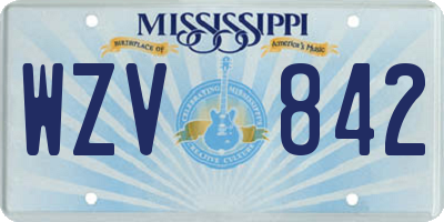 MS license plate WZV842