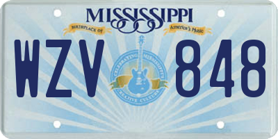 MS license plate WZV848