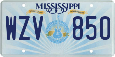 MS license plate WZV850