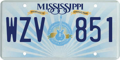 MS license plate WZV851