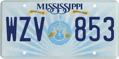MS license plate WZV853