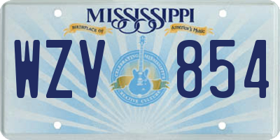 MS license plate WZV854