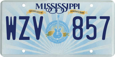 MS license plate WZV857