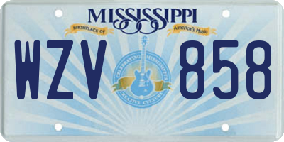 MS license plate WZV858