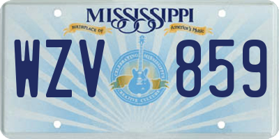 MS license plate WZV859