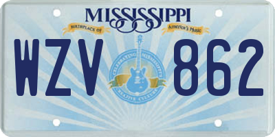 MS license plate WZV862