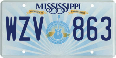 MS license plate WZV863