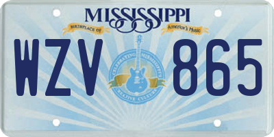 MS license plate WZV865