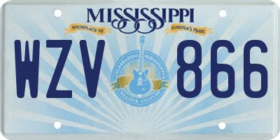 MS license plate WZV866