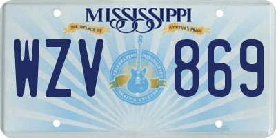 MS license plate WZV869