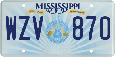MS license plate WZV870