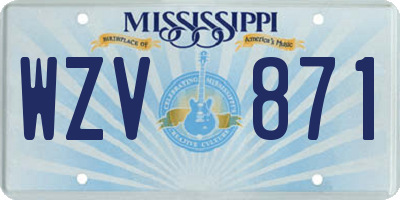 MS license plate WZV871