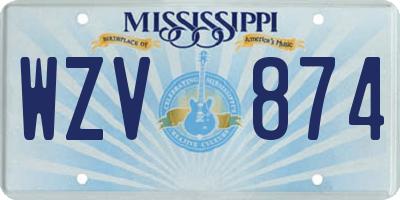 MS license plate WZV874
