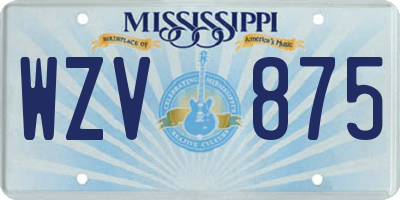 MS license plate WZV875