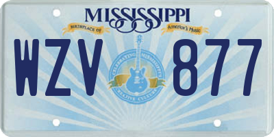 MS license plate WZV877