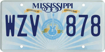 MS license plate WZV878