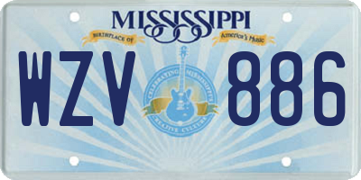 MS license plate WZV886