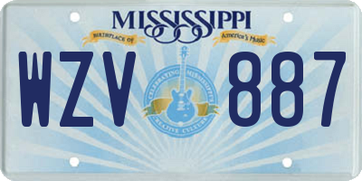 MS license plate WZV887