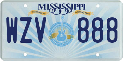 MS license plate WZV888