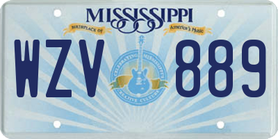 MS license plate WZV889