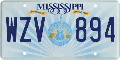 MS license plate WZV894