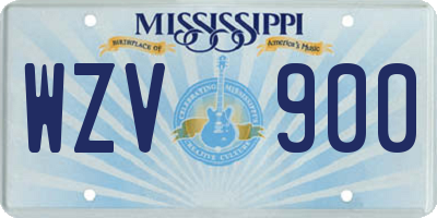 MS license plate WZV900