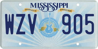 MS license plate WZV905