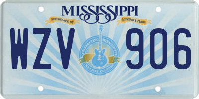 MS license plate WZV906