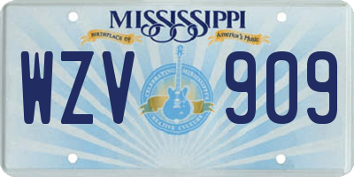 MS license plate WZV909