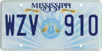 MS license plate WZV910