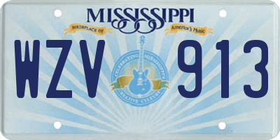 MS license plate WZV913
