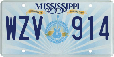 MS license plate WZV914