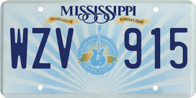 MS license plate WZV915